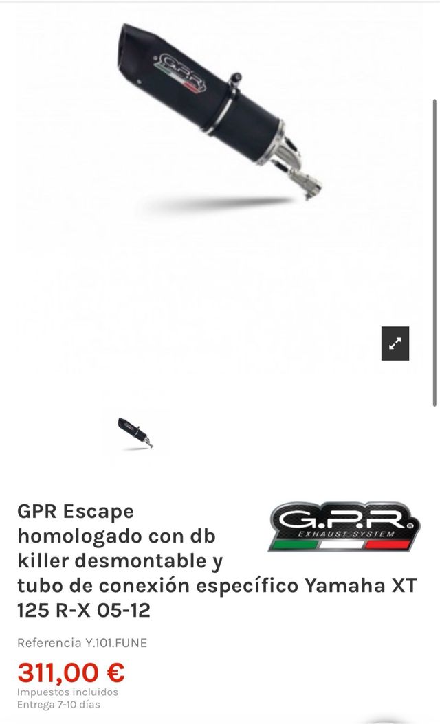 Escape de moto xt 125R