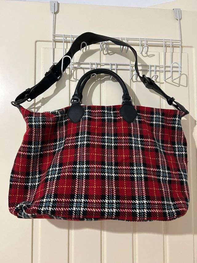 Bolso mujer Mango cuadros de invierno