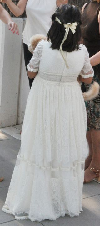 VESTIDO DE COMUNION ROSA CLARA