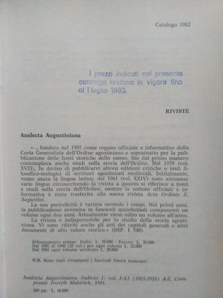 AUGUSTINIANUM FASCICULUS 1 ET 2 1983
