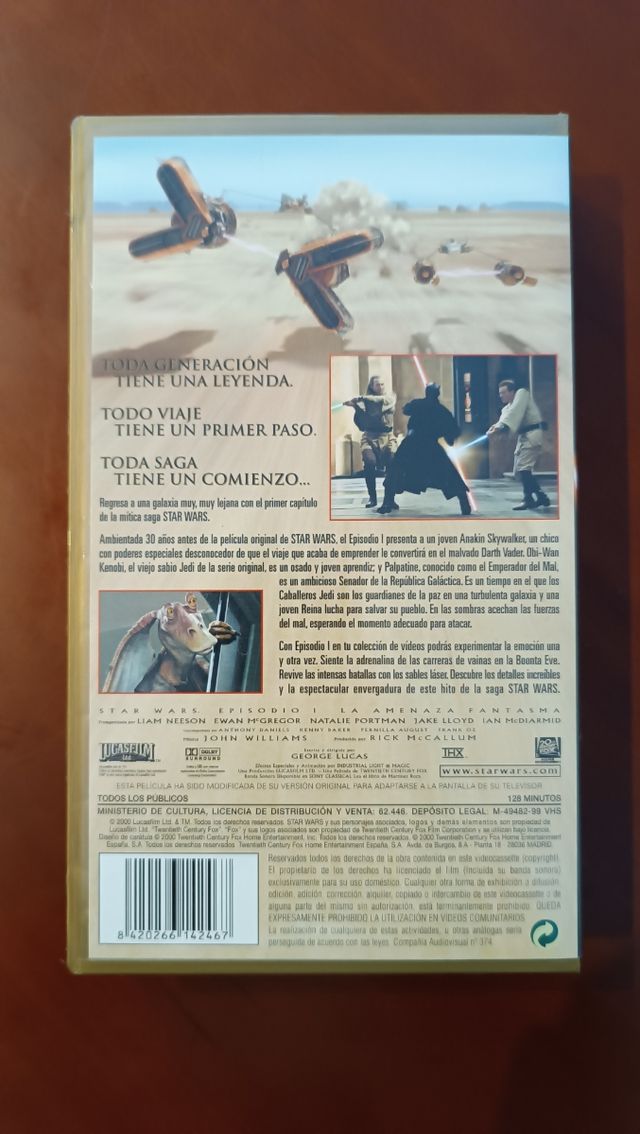 VHS Star Wars I - La amenaza fantasma