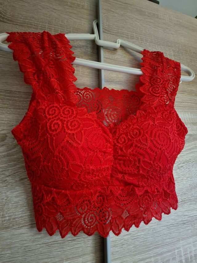 Top encaje rojo