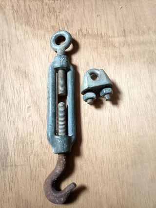 Gancho, grilletes, tensor cable acero