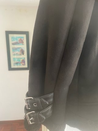 Cazadora en piel de melocoton y borreguito