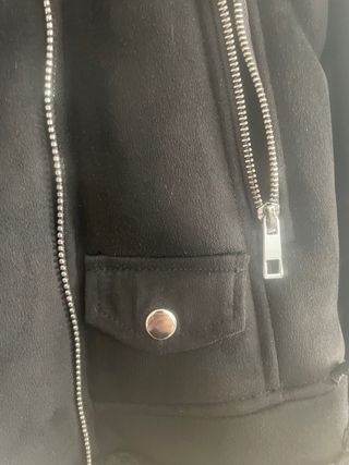 Cazadora en piel de melocoton y borreguito