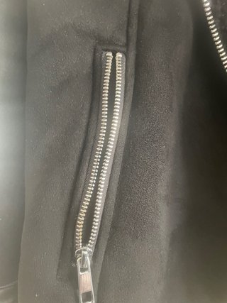 Cazadora en piel de melocoton y borreguito
