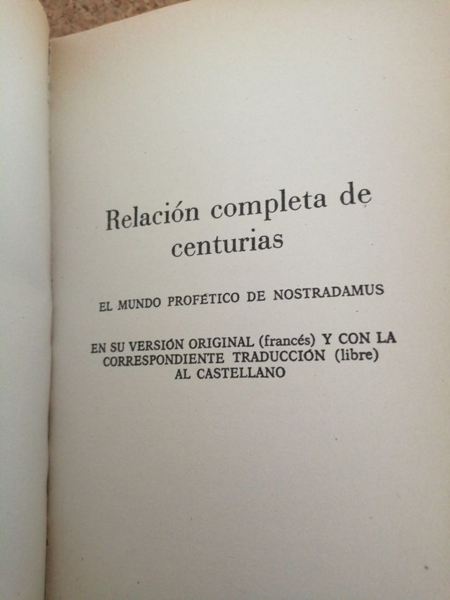 Profecías de NOSTRADAMUS