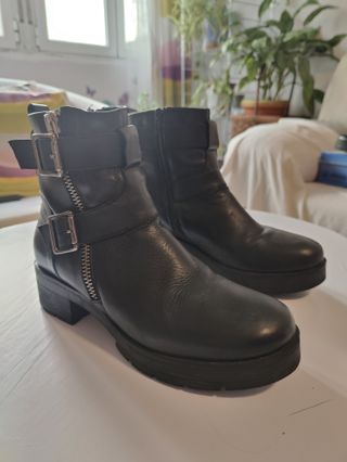 Zapatos botines mujer de cuero