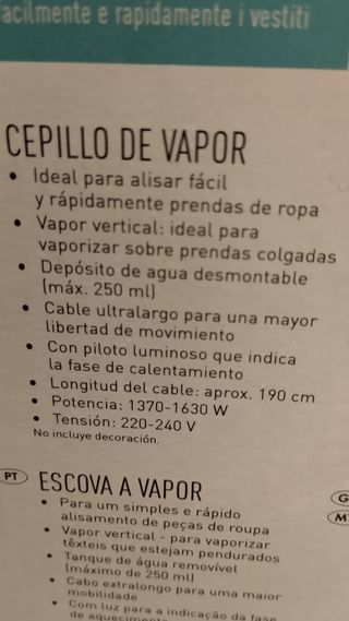 Cepillo de vapor plancha 
