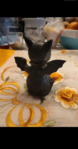 Statuetta dark esoterica Gattino con Ali