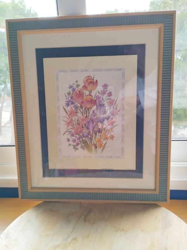 Lote 2 cuadros flores