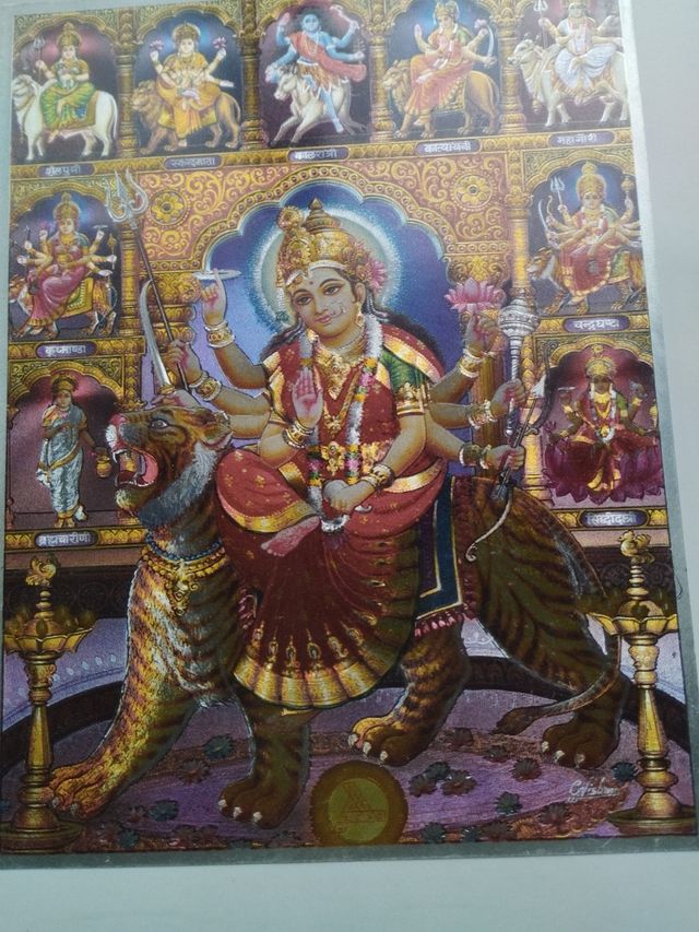 Cuadro Durga montado en tigre