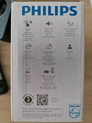 Teléfono inalámbrico Philips D200 manos libres.