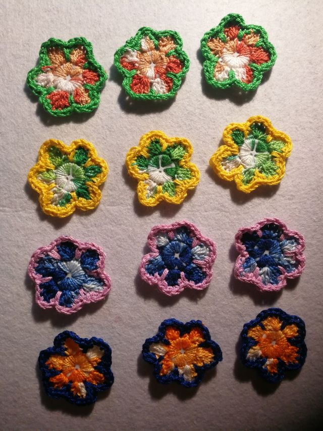 Botones flor ganchillo lote