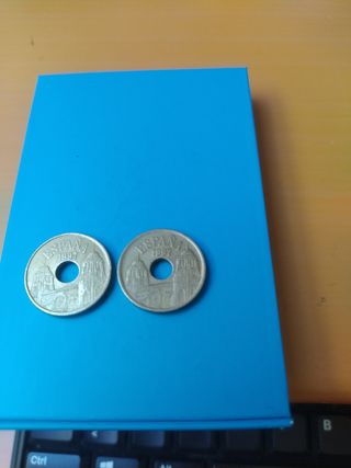 Lote monedas 25 pesetas. 