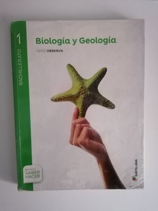 Libro biología y geología 1 Bach, Santillana.
