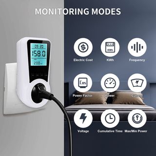 Medidor de eletricidade para tomada com display 