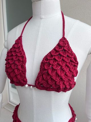 Bikini de crochet conchas