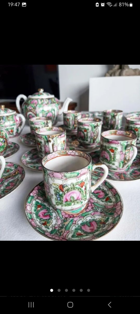 Juego te Macau antiguo porcelana china