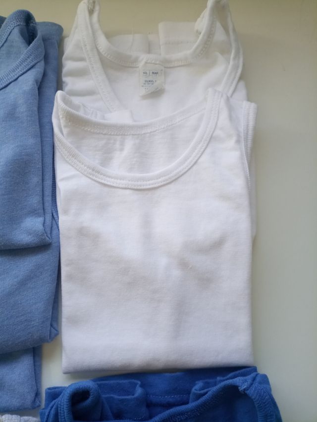 Lote 7 camisetas interior sin manga-2 años