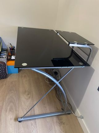 Escritorio cristal negro
