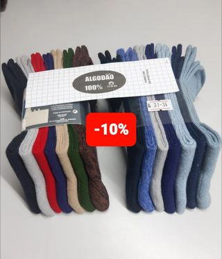 14 pares de meias em algodão 100%