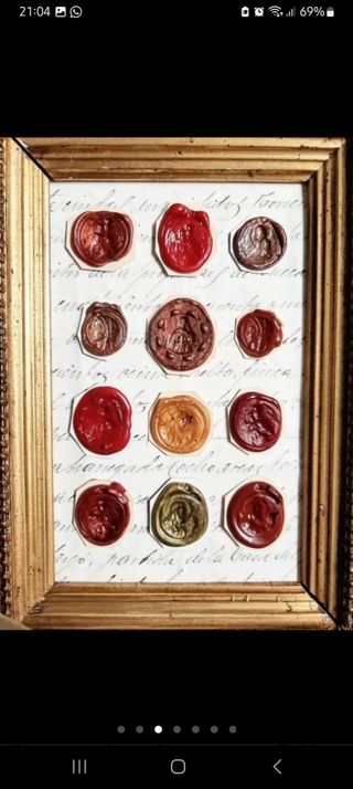 Sellos lacre con marco isabelino XIX