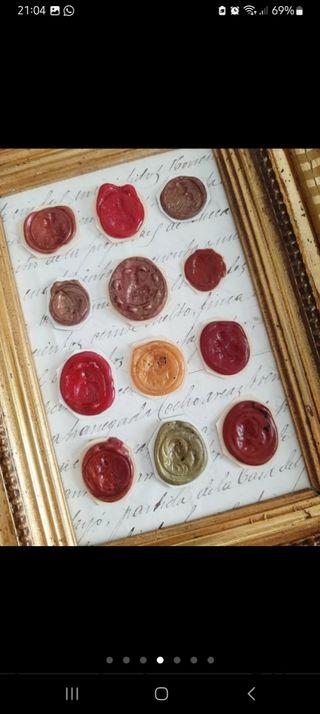 Sellos lacre con marco isabelino XIX