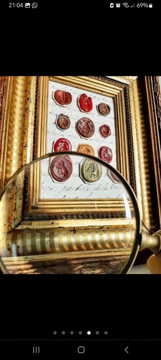 Sellos lacre con marco isabelino XIX