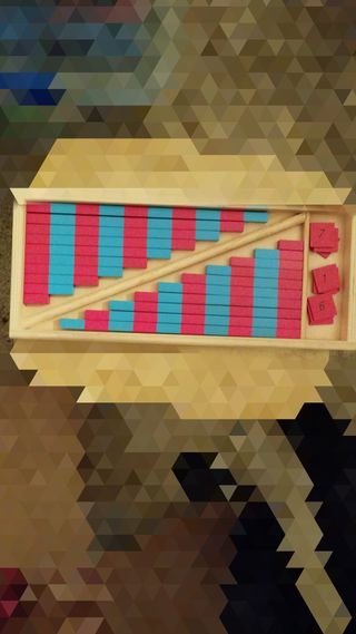 Barras rojas y azules mini y Nº madera