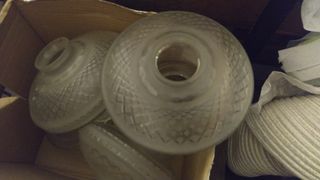 5 Pantallas cristal antiguas lámpara