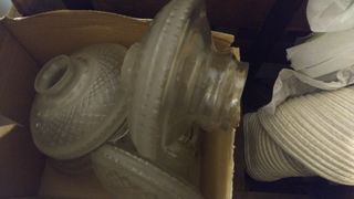 5 Pantallas cristal antiguas lámpara