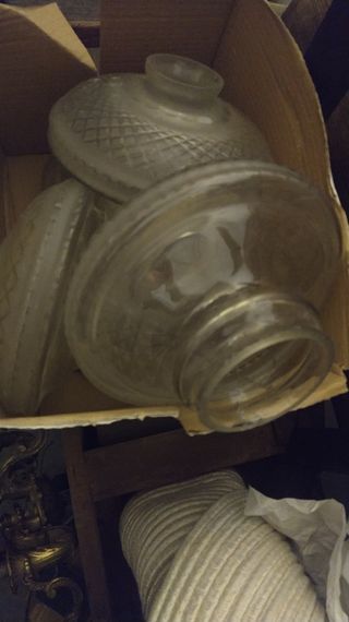 5 Pantallas cristal antiguas lámpara