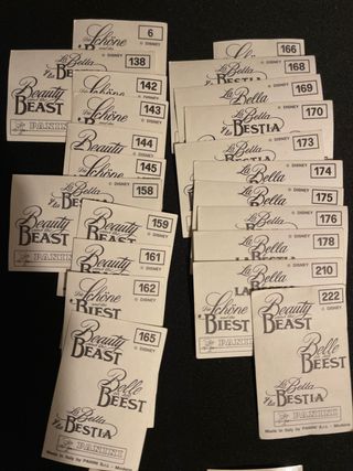 Cromos Panini Bella y Bestia antiguos