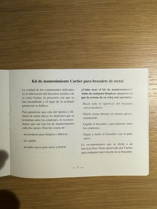 Kit limpieza reloj acero CARTIER