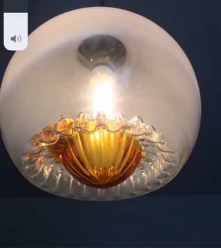 Lampadario modernariato vintage Baloom vetro 1970