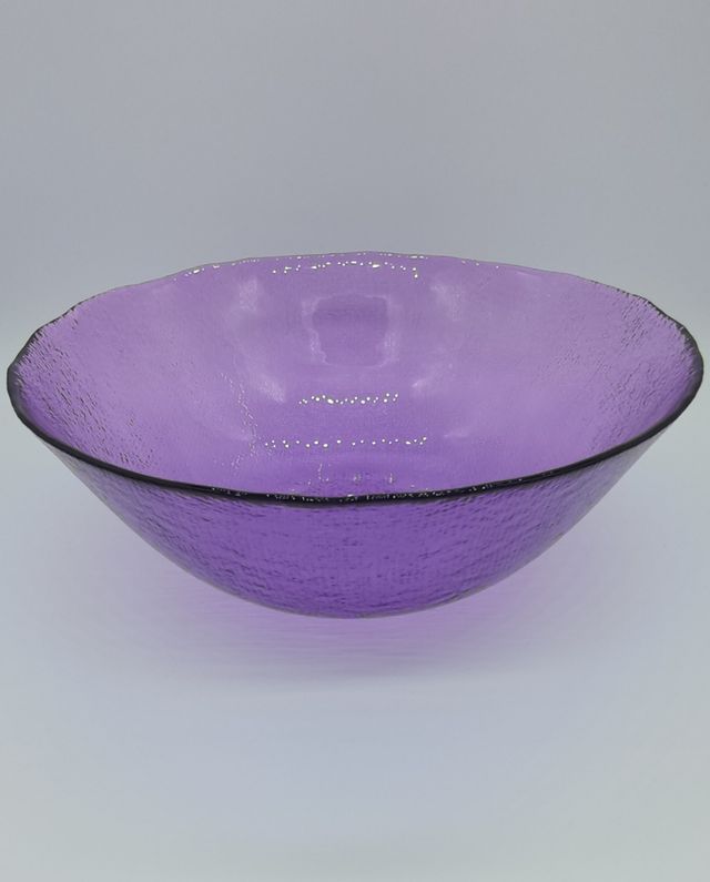 Ensaladera de cristal vintage morada