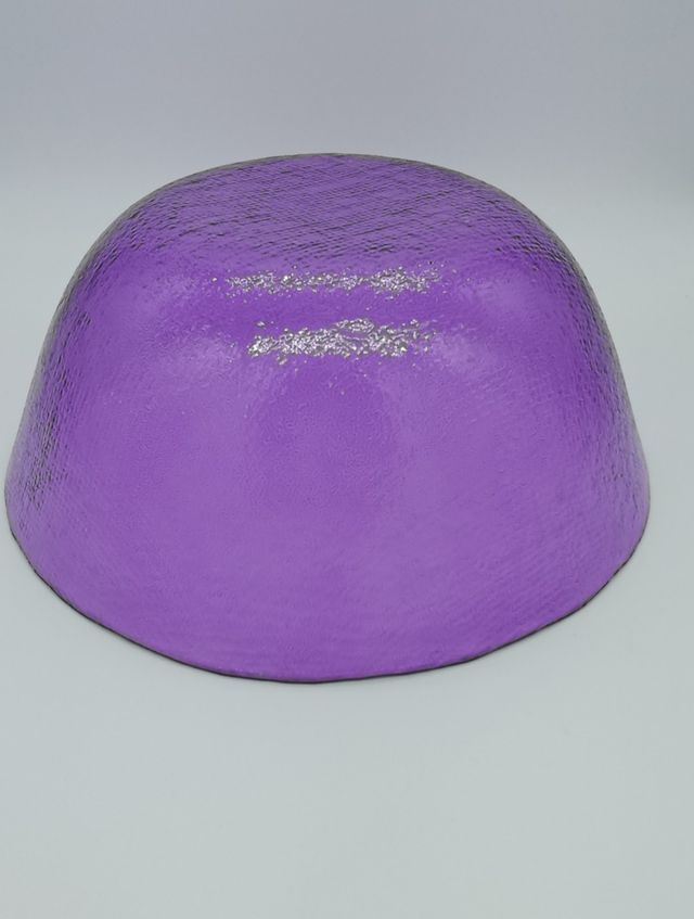 Ensaladera de cristal vintage morada