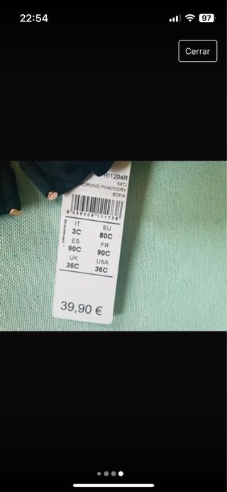 Sujetador intimisimi nuevo a estrenar