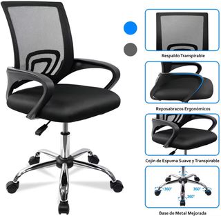 Silla de oficina baja 5 ruedas NUEVA