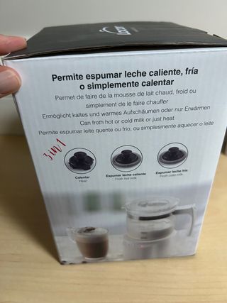 Espumador y calentador de leche o agua