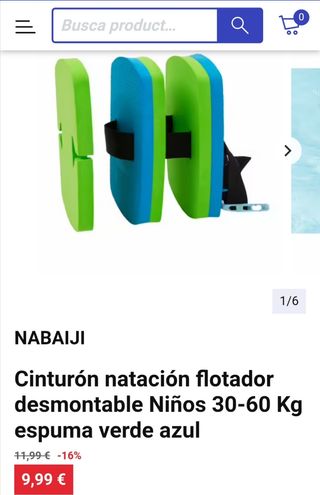 Cinturon de natación.