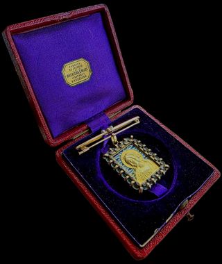 Antiguo Broche Oro 18k MASRIERA Colgante Art Deco