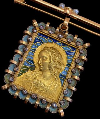 Antiguo Broche Oro 18k MASRIERA Colgante Art Deco