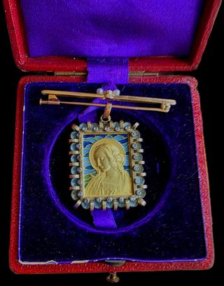Antiguo Broche Oro 18k MASRIERA Colgante Art Deco