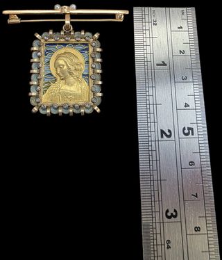Antiguo Broche Oro 18k MASRIERA Colgante Art Deco