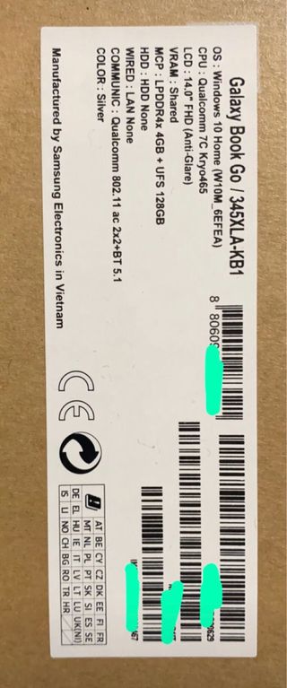 Samsung Galaxy Book Go 128 GB Ram 4gb win10home