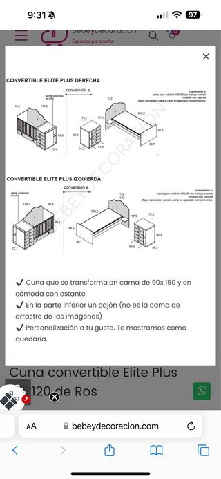 Cuna Convertible Elite Plus