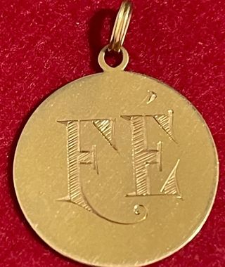 Antiguo Colgante Medalla Oro 18k Virgen Esmalte