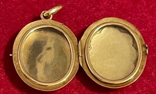 Antiguo Colgante Medallas Relicario Oro Isabelino